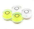 Driak 4 Pieces 15x8mm/0.6"x0.31" Plastic Vial Acrylic Housing Round Green and White Colour Mini Spirit Level Bubble Mini Bullseye Level Mini Tripod Level Tool Can Use for All Kinds of Miniature Level - color: Green and White