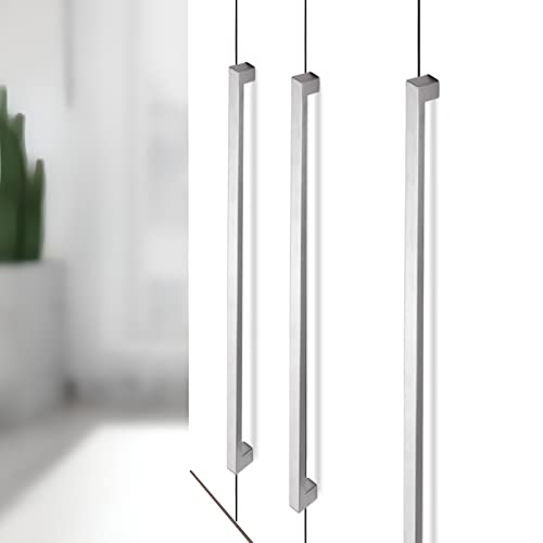 Cabinet Pulls Brushed Nickel Cabinet Handles Square Drawer Pulls, 5 Pack 8-4/5 Inch Stainless Steel Kitchen Door Cupboard Cabinet Handles, Cabinet Hardware Drawer Handles, 224mm Hole Centers - color: Brushed Nickel, size: Two Hole - 8-4/5 inch Hole Center