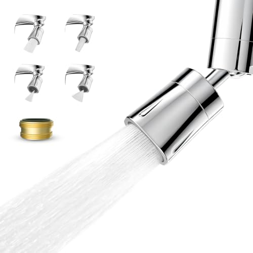 Faucet Aerator 4 Modes, 360° Swivel Faucet Sprayer Head Attachment, Chrome - color: Chrome, style: 2 Swivel Joints