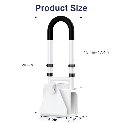 Adjustable Bathtub Handle Grab Bar, Bathtub Safety Rail & Shower Grab Bars