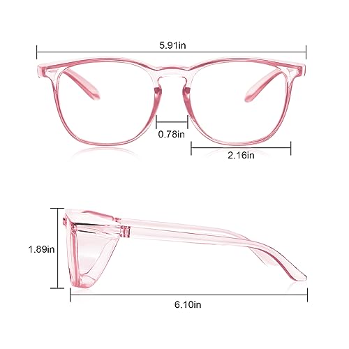 Safety Glasses Goggles for Women Girls Anti Fog Protective Eyewear Glasses - color: Blue +Pink