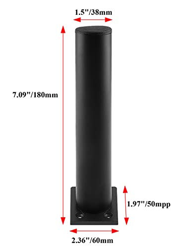 4-Pack Adjustable Aluminum Alloy Furniture Legs 7" Height Black - color: Black, size: 7 Inch