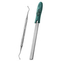 FVION Toenail File for Thick Nails and Toenail Lifter, 2pcs Stainless Steel Nail File and Ingrown Relief Set, Heavy Duty Metal Emery Board for Seniors, Men & Women Pedicure Tool (Green) - color: Green Handle