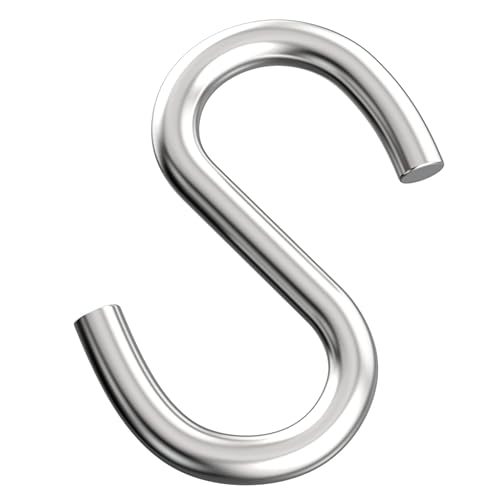 4 Pack Heavy Duty S Hooks for Hanging Hammock Stand Swing Plants, Loads up to 550 lbs, 3.3 Inch Long 0.31 Inch Thick Strong Galvanized Utility Hooks,Swing S Hooks, Industrial Grade Quality Hooks (4)