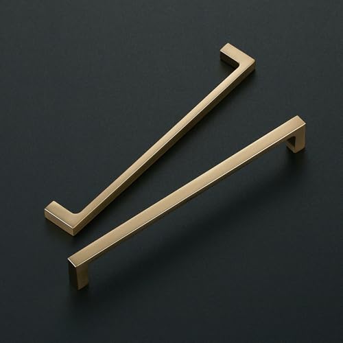 Ravinte Champagne Bronze Kitchen Square Cabinet Handles 7-1/2 Inch 10 Pack - size: 7-1/2 Inch Hole