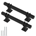 10 Pack 3-3/4 Inch Black Matte Black Cabinet Pulls, Square Kitchen Cabinet Handles Dresser Drawer Pulls - color: Black, size: 3-3/4 inch (96mm) Hole Center Pull