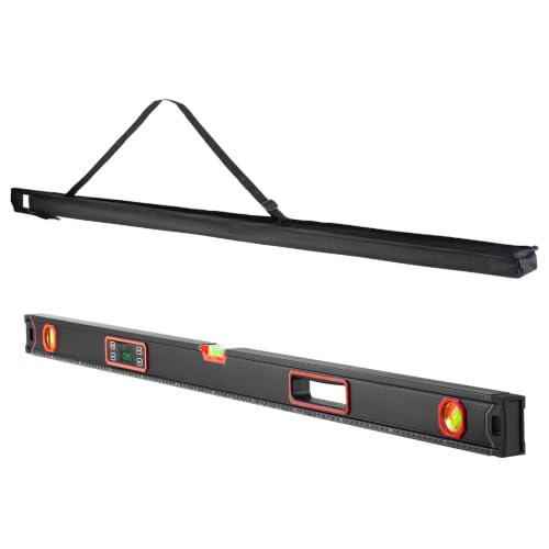 VEVOR Digital Level, 48 in Length, Magnetic Electronic Level with LED Backlit Display, 360° Electronic Leveler Tool with 0°/45°/90° Bubble Vials, IP54 Rating for Construction Carpentry Home Renovation - size: 48 inch Single