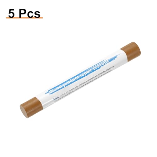 HARFINGTON 5pcs Wood Filler Sticks Wooden Wax Touch Up Furniture Repair Crayons for Scratch Hole Wood, Golden Grain - color: Golden Grain