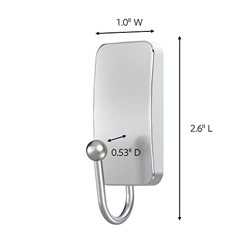 Command BATH33-SN-ES Bath Hooks, Satin Nickel, 4 Count - color: Satin Nickel, size: Small (4 Count)