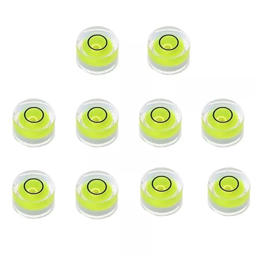 10PCS Precision Round Bubble Level Mini Spirit Level DIY Measuring Tool Kit (15x8mm) - size: 15x8mm