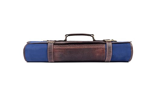 Leather Knife Roll Storage Bag, Elastic and Expandable 10 Pockets, Adjustable/Detachable Shoulder Strap, Travel-Friendly Chef Knife Case (Detroit, Canvas) - color: Detroit
