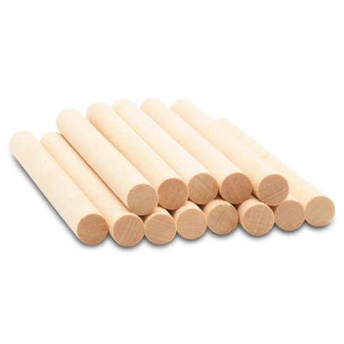 Dowel Rods Wood Sticks Wooden Dowel Rods - 1/2 x 6 Inch Unfinished Hardwood Sticks - for Crafts and DIYers - 25 Pieces by Woodpeckers - size: 1/2" x 6" Dowels
