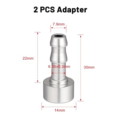 EVIL ENERGY 1/4" Weld On Hose Barb Tail Nipple On Bung Fitting Adapter Natural Aluminum 2PCS - size: 1/4 barb