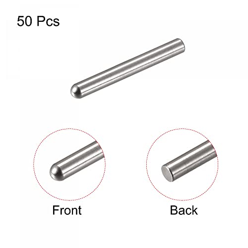 uxcell 2.6x20mm Dowel Pins, 50pcs 304 Stainless Steel Round Head Flat Chamfered End Dowel Pin Bunk Bed Pins Shelf Pegs Support Shelves Fasten Elements - size: 2.6x20mm