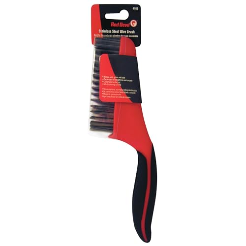 Red Devil 4162 Soft Grip Stainless Steel Wire Brush, 10", Steel - size: 10 inches