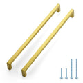 JOY DECOR Gold Cabinet Handles Square Cabinet Pulls 13-4/5 Inch CC, 10 Pack - size: 13-4/5 Inch Hole Center
