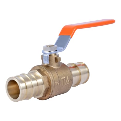SharkBite 1-1/4 Inch Expansion Ball Valve for PEX-A Pipe, Brass Plumbing Fittings for PEX-A Tubing, UABBV35 - size: 1-1/4 in.