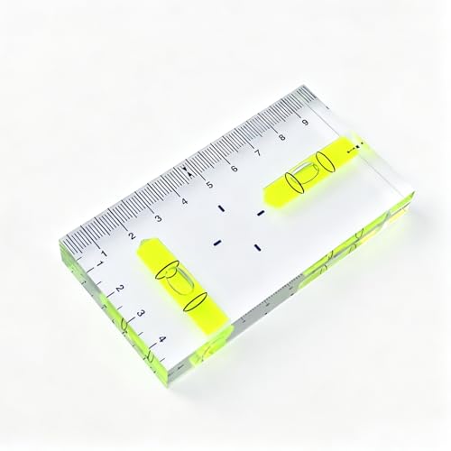 Transparent acrylic T-shaped integrated level with printed scale, high-precision bubble level, 95x51x13mm (non-magnetic) - color: Non-magnetic