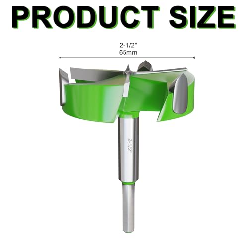 Forstner Drill Bit 2-1/2"(65mm), Triple Flute Tungsten Carbide Tipped - size: (2-1/2" 65mm)