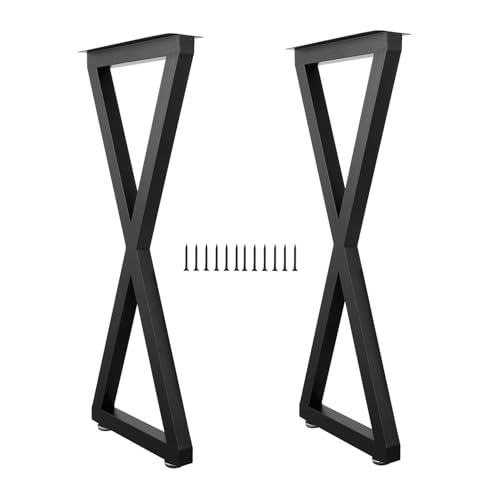 ALLCOS Metal Bar Table Legs, 36 Inch Heavy Duty Dining Table Leg with Adjustment Feet Furniture Legs, Black, Set of 2 - size: 36 Inch