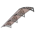 VIVOHOME Polycarbonate Window Door Awning Brown 38 Inch x 115 Inch - color: Brown, size: 38 Inch x 115 Inch