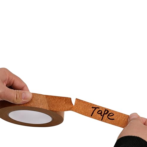 2 Pack Brown Painters Tape 1 inch Wide Brown Masking Tape Paint Tape Brown Paper Tape 1 inch x 55 Yards x 2 Rolls (110 Yards in Total) - color: Brown, size: 1 Inch (2-Pack)