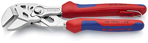 KNIPEX Tools 86 05 180 T BKA 7" Pliers Wrench with Tether Attachment-Comfort Grip - style: 7.25-Inch Comfort Grip, Tether Point