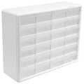 Akro-Mils 24-Drawer Plastic Storage Cabinet, 20" W x 6" D x 16" H, White - color: White, size: 24 Drawer, style: 1 Pack