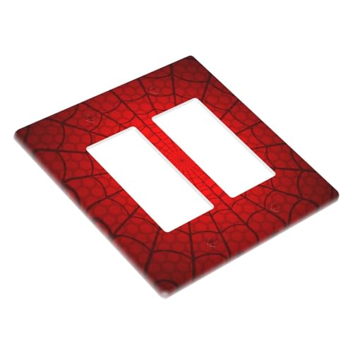 Spider Web Double Rocker Switch Cover Plate | Fits standard 2-gang toggle and rocker switches, Durable polycarbonate thermoplastic with fade-resistant printed finish - color: Spider Web, size: Double Rocker