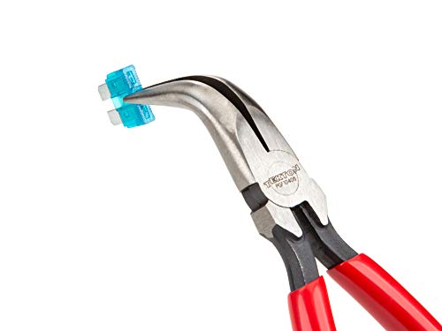 TEKTON 6 Inch 70-Degree Bent Serrated Jaw Long Nose Pliers | PGF10406 - color: Serrated Jaw, size: 6 Inch 70-Degree Bent