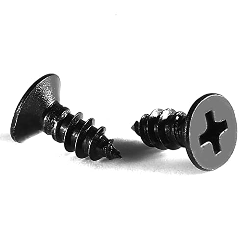 #6 x 1/2" Wood Screw 100Pcs 18-8 (304) Stainless Steel Screws Flat Head Phillips Fast Self Tapping Drywall Screws Black Oxide by SG TZH - size: #6 x 1/2"
