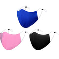 Arcarius Breathable Sports Face Mask – Moisture Wicking Gym & Travel Fit (3-Pack) - color: Black, Pink, Blue