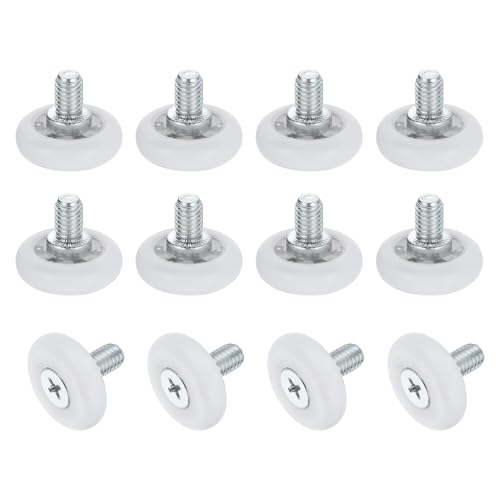uxcell 12Pcs 22mm Drawer Rollers, M6 x 0.35" Thread Plastic Positioning Pulleys Curved Surface Small Drawer Pulley Bearing Replacement Wheel for Furniture Parts Cabinet Cupboard Slides - size: 22mm M6 x 0.35"
