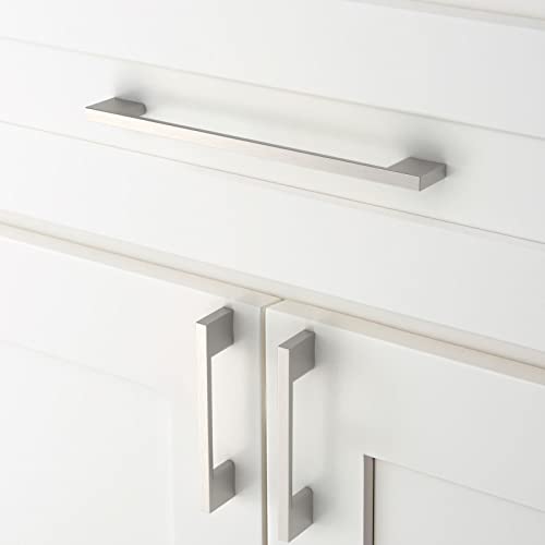 Amerdeco 10 Pack Brushed Satin Nickel Cabinet Pulls 10" - color: Brushed Satin Nickel, size: 10" hole center