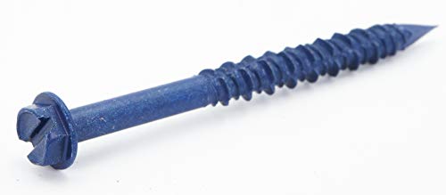 CONFAST 3/16" x 2-3/4" Hex Head Concrete Screw Anchor with Drill Bit for Anchoring to Masonry, Block or Brick (100 per Box) - size: 3/16" x 2-3/4"