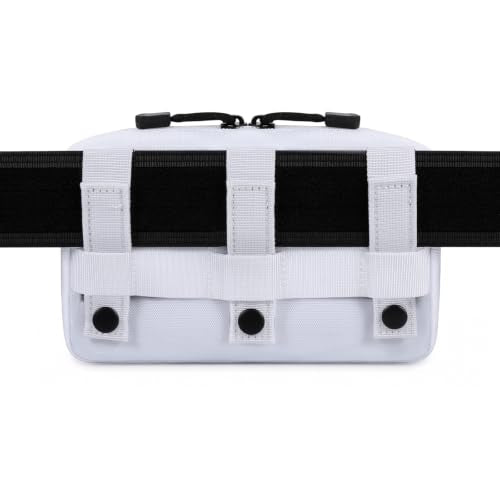 FRTKK Tactical Molle Admin Pouch Utility Laser Cut EDC Tool Pouch Bag Horizontal Modular Pouches Include US Flag Patch and Keychain - color: White