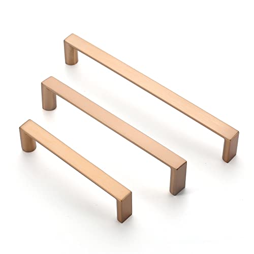 6 Pack 3.75 Inch Champagne Bronze Cabinet Pulls, Kitchen Hardware | Heavy-Duty Solid Zinc, Screws Included, Easy to Install, Durability, Modern, Kitchen Cabinet Pulls for Drawers Dressers - color: Champagne Bronze, size: 3.75"/96MM Hole Center, style: 6 P