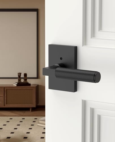 Asidrama 6 Pack Matte Black Privacy Interior Door Handles - color: Matte Black