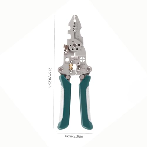 Multifunctional Foldable Automatic Wire Stripper and Cutter, Portable Crimping Tool for and Stripping tools & home improvement - color: Green