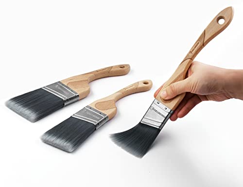 ROLLINGDOG 1.5", 2", 2.5" Paint Brushes for Walls - color: Soft Bristles（pack of 3）