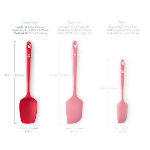 DI ORO Silicone Spoonula - Spoon Spatula, 600F Heat Resistant, Red - color: Red