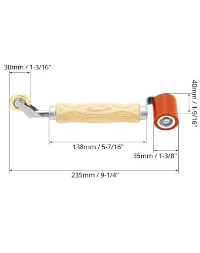 QWORK Seam Roller, 2 Pcs 40mm Silicone Seam Roller with 6mm Brass Detail Penny Roller, Smoothing Seam Roller Tool for PVC/TPO/EPDM Single Ply Roofing Tape - color: 2 Pcs