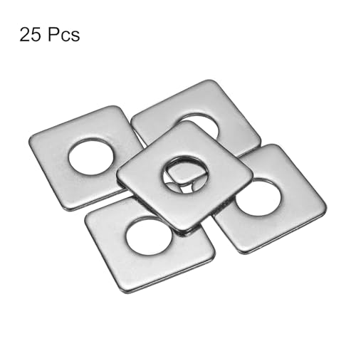 uxcell Square Washer, 25Pcs M8x20x20x1.5mm 304 Stainless Steel Square Plate Washers Flat Pad Spacer Gasket for Hardware Fastener - size: M8x20x20x1.5mm