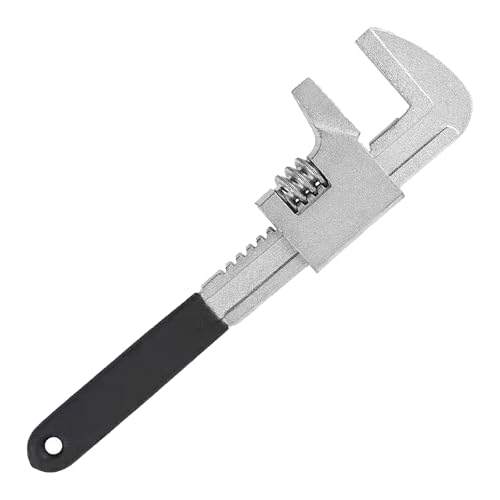 Non-slip Design Adjustable Wrench 15 inch, Wide Jaw Opening 3.35" Automotive Wrench with Black Silicone Non-slip Grip – Ideal for Automobiles, Machine Maintenance, Home Repairs, and Construction - color: Black, size: 15 inch