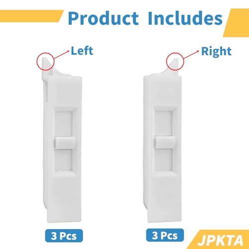 6 Pcs Window Tilt Latch Pairs Spring Loaded Sliding Window Latch Lock Snap-in White Vinyl Plastic Construction for Home Window Accessories Parts - size: 6 Pieces