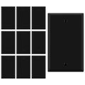 ENERLITES Blank Metal Wall Plate, 1-Gang, 10 PACK, Black Matte - color: Black Matte, size: 1 Gang - Standard