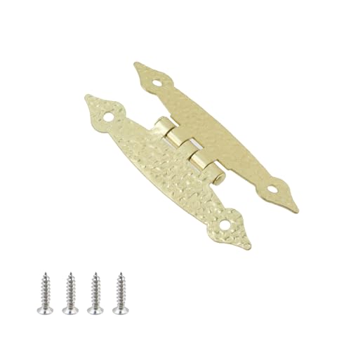 T Tulead H-Shape Cabinet Hinges, Golden, 3.5"×1.46", 20PCS - color: Golden-20pcs