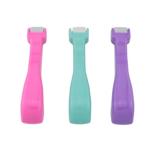JianLing 3PCS Sewing Tool Quilting Roller Fabric Fixing Presser Wheel Plastic Handle Rose Red Green Purple for Quilting Printing Wallpaper Bedding Clothing Carpet