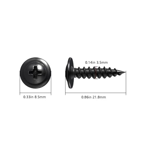 Wensilon（400 pcs）#6×3/4" Phillips Truss Head Wood Screws Black Galvanizing Quick Metal Self Tapping. - color: Black, size: #6×3/4"