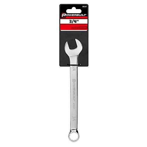 Powerbuilt 3/4-Inch SAE Combination Wrench, 12 Point Double Ended Box and Open End, 15 Degree Offset Polished - 644147 - size: 3/4"